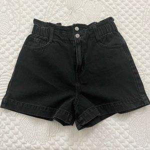 Black high waist jean shorts